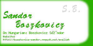 sandor boszkovicz business card